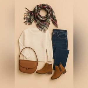 Multicolor Plaid Blanket Scarf